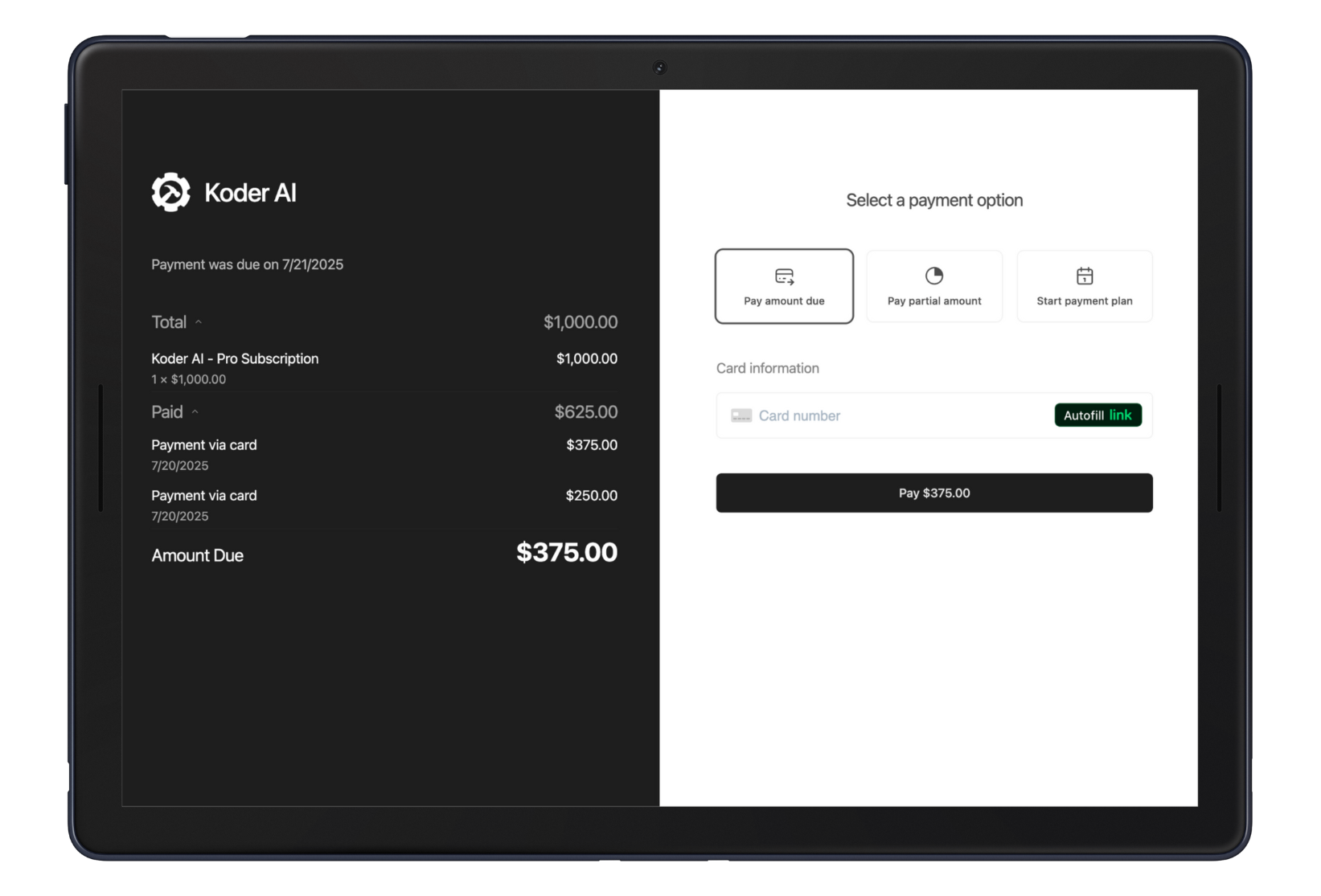 Payment plans that build trust.